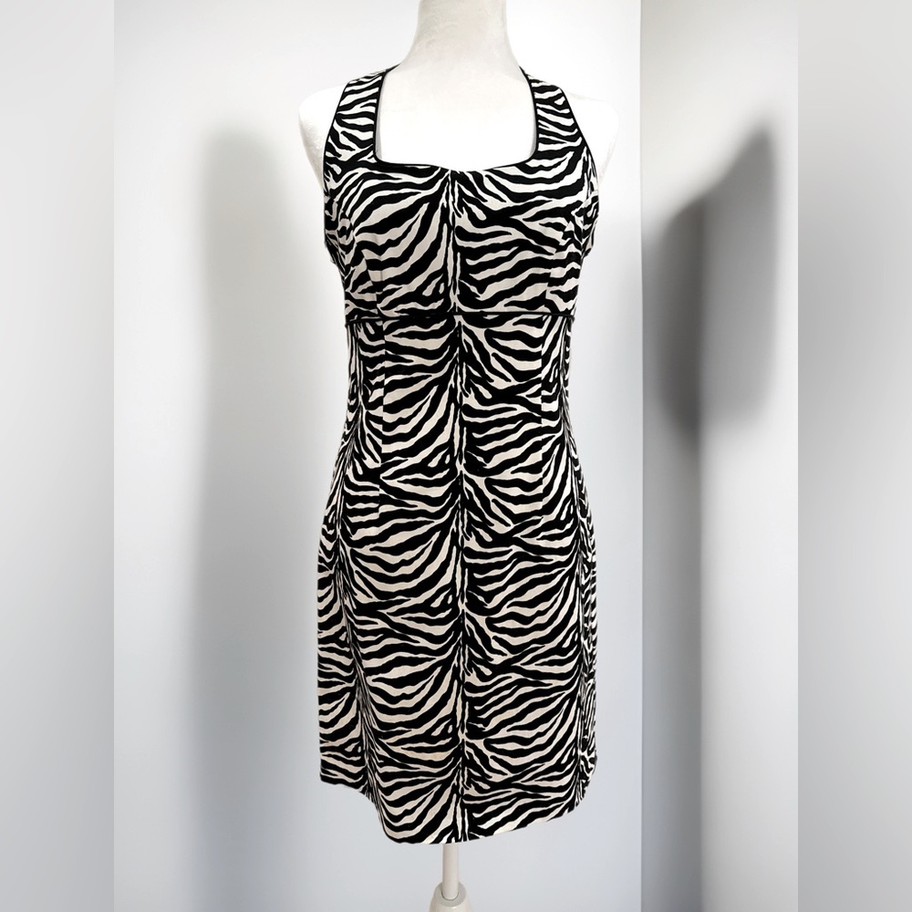Robbie Bee -NWT black and white animal print dress. Size 8